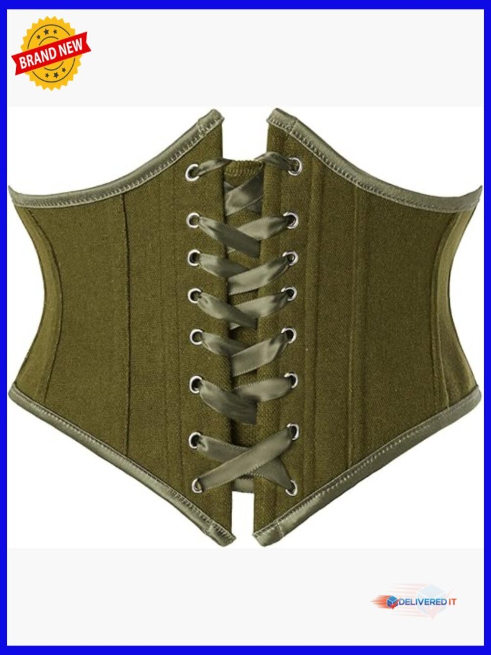 Green Women's Corset Belt Lace Up Underbust Steel Boned Waist Shaper